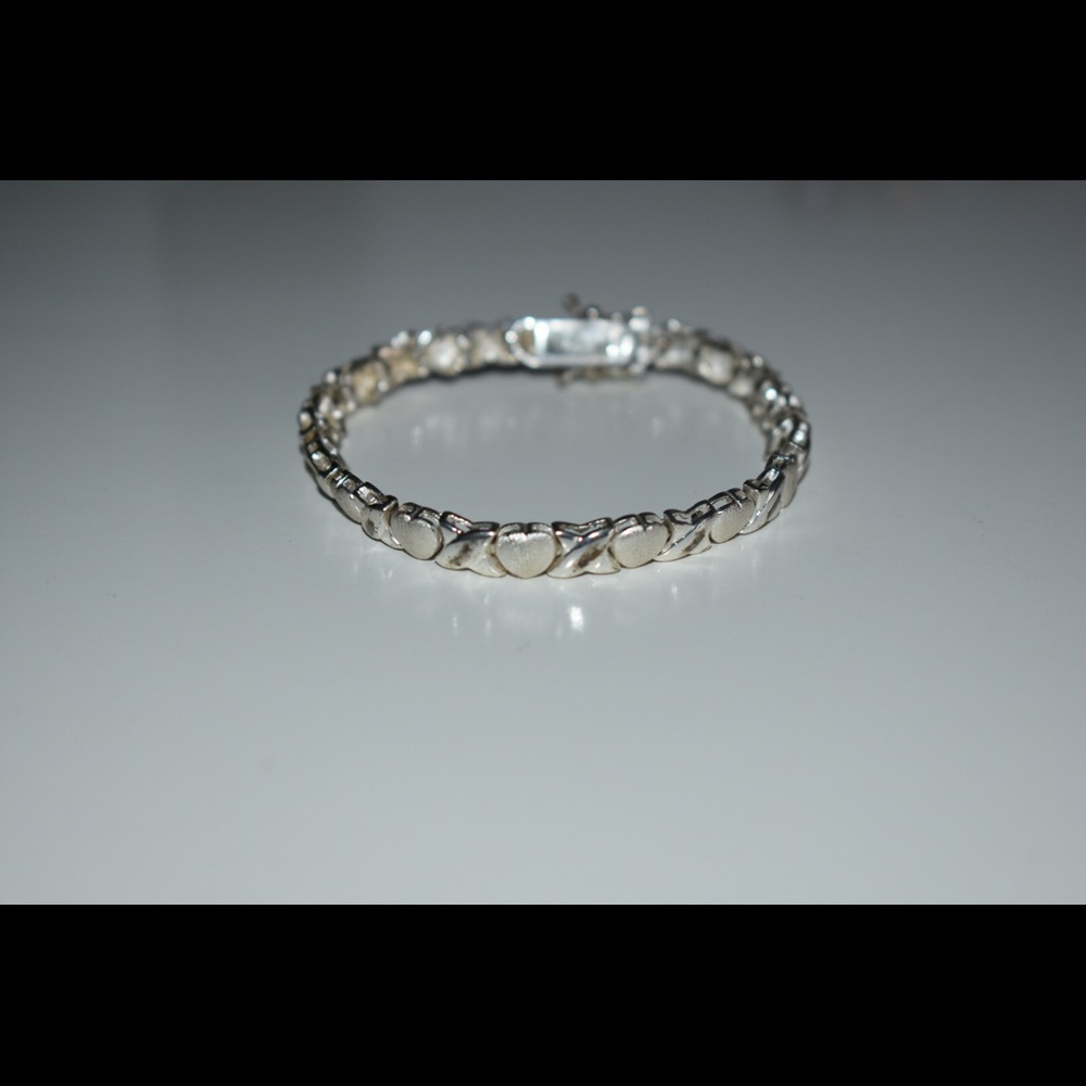 Sterling Silver hearts and Xs bracelet